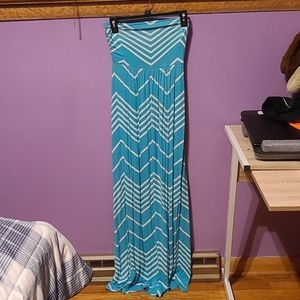 Medium blue and white striped dress